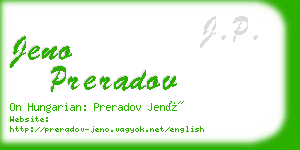 jeno preradov business card